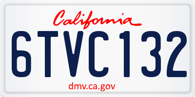 CA license plate 6TVC132