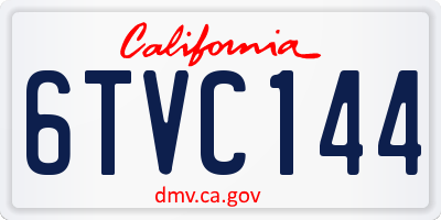 CA license plate 6TVC144