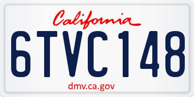 CA license plate 6TVC148