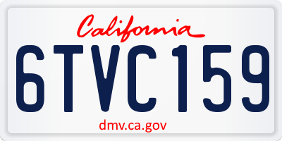 CA license plate 6TVC159