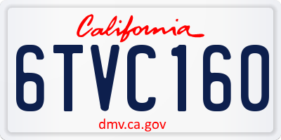 CA license plate 6TVC160