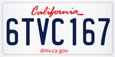 CA license plate 6TVC167