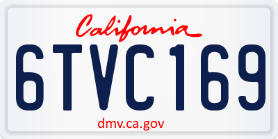 CA license plate 6TVC169