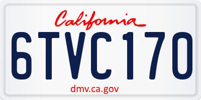 CA license plate 6TVC170