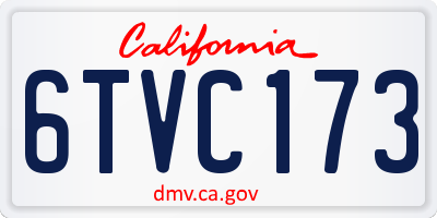 CA license plate 6TVC173