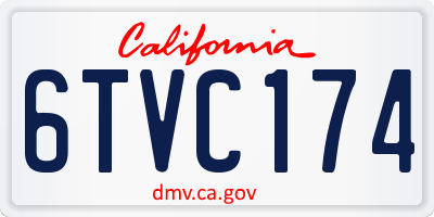 CA license plate 6TVC174