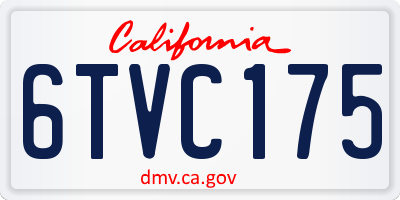 CA license plate 6TVC175