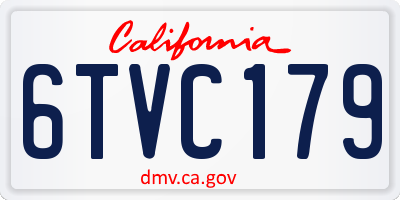 CA license plate 6TVC179