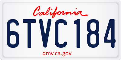 CA license plate 6TVC184