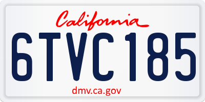 CA license plate 6TVC185