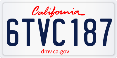 CA license plate 6TVC187