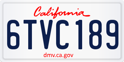 CA license plate 6TVC189