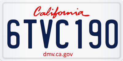 CA license plate 6TVC190
