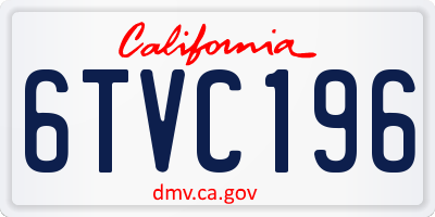CA license plate 6TVC196