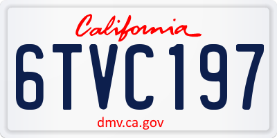 CA license plate 6TVC197