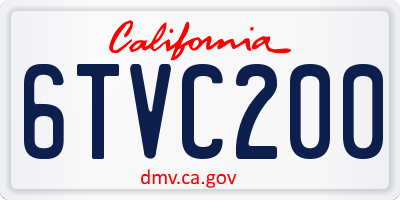 CA license plate 6TVC200