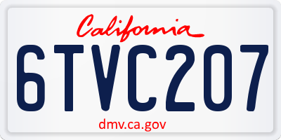 CA license plate 6TVC207