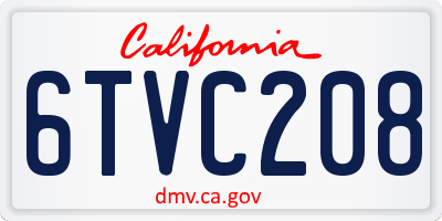 CA license plate 6TVC208