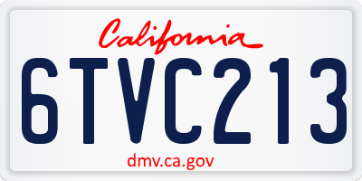 CA license plate 6TVC213