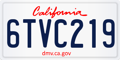 CA license plate 6TVC219