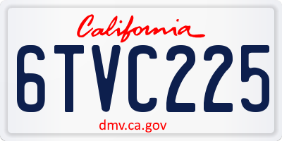 CA license plate 6TVC225