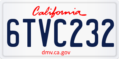 CA license plate 6TVC232