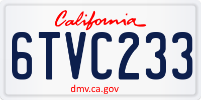 CA license plate 6TVC233