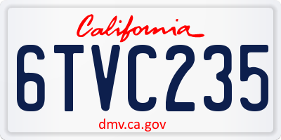CA license plate 6TVC235