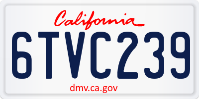 CA license plate 6TVC239