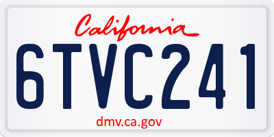 CA license plate 6TVC241