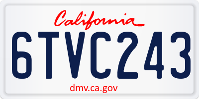 CA license plate 6TVC243