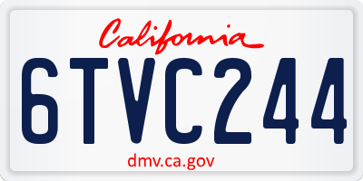 CA license plate 6TVC244