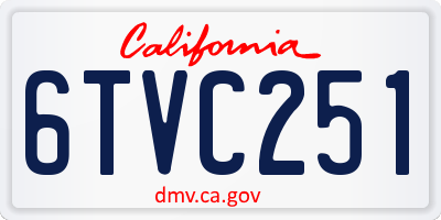 CA license plate 6TVC251