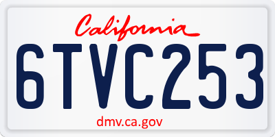 CA license plate 6TVC253