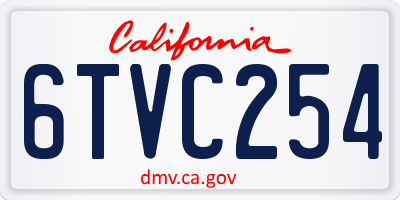 CA license plate 6TVC254