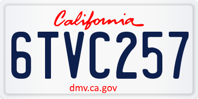 CA license plate 6TVC257