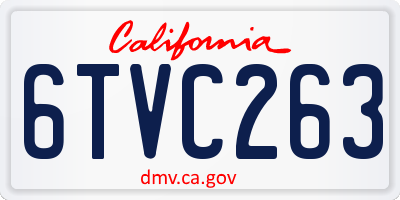 CA license plate 6TVC263