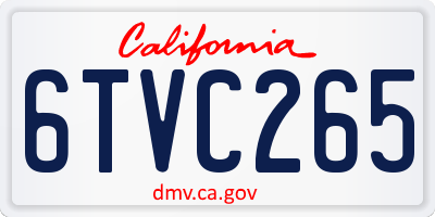 CA license plate 6TVC265