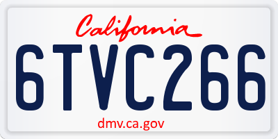 CA license plate 6TVC266