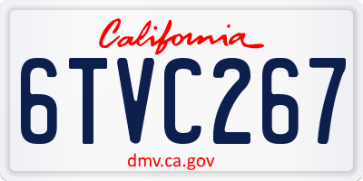 CA license plate 6TVC267