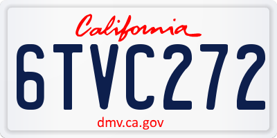 CA license plate 6TVC272