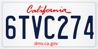 CA license plate 6TVC274