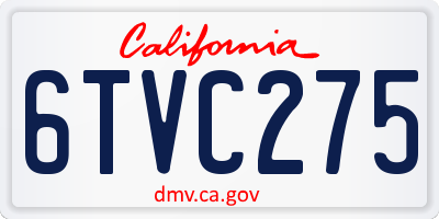 CA license plate 6TVC275