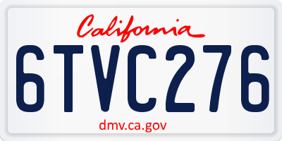 CA license plate 6TVC276