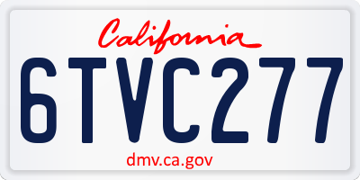 CA license plate 6TVC277