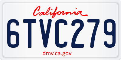 CA license plate 6TVC279