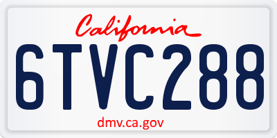 CA license plate 6TVC288