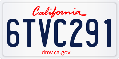 CA license plate 6TVC291
