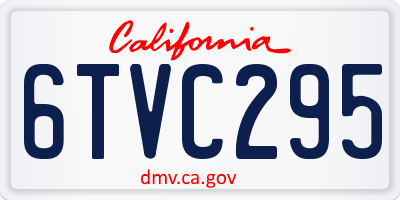 CA license plate 6TVC295