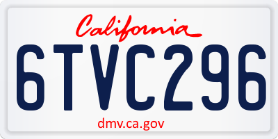 CA license plate 6TVC296